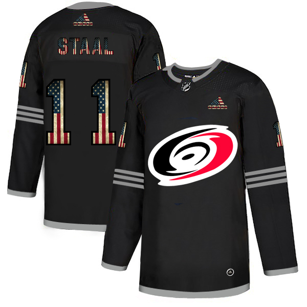 Carolina Hurricanes #11 Jordan Staal Adidas Men Black USA Flag Limited NHL Jersey